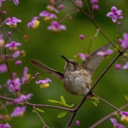 Hummingbird in Flower Frame