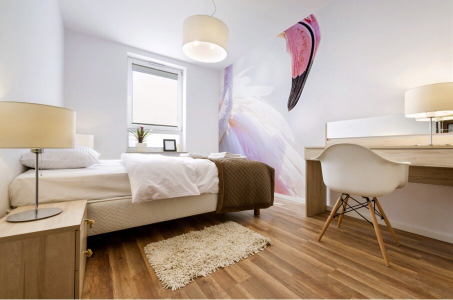 Wild Pink Flamingo Mural print