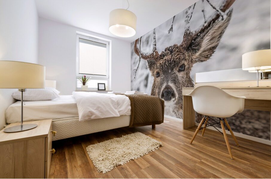 Big Buck Winter Mural print