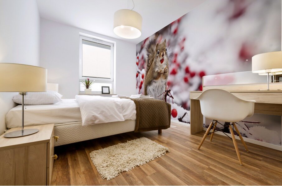 Red Squarel 3 Mural print