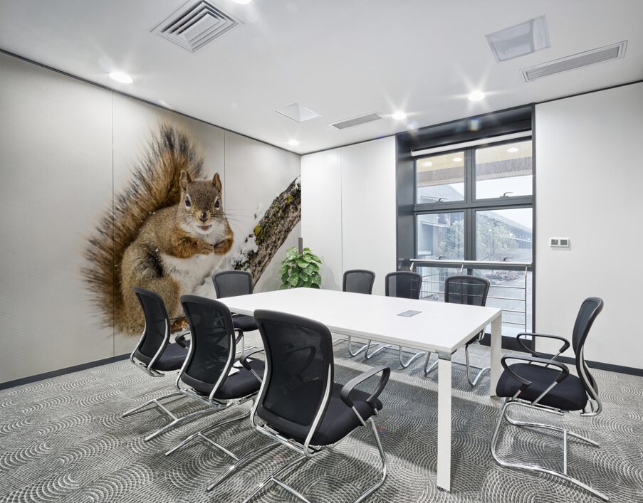 Red Squarel 2 Wall Printing