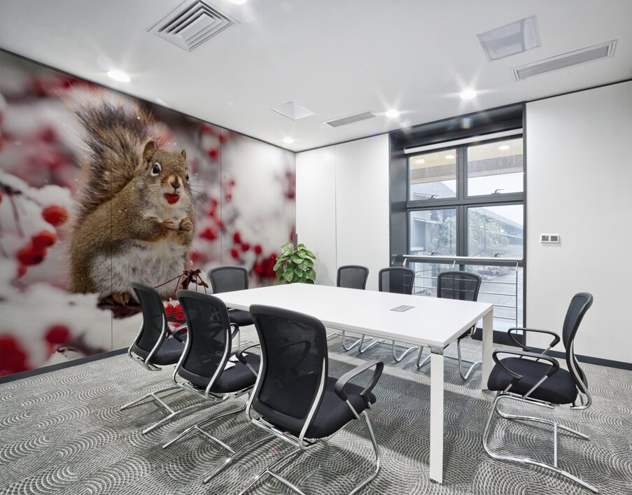 Red Squarel 3 Wall Printing